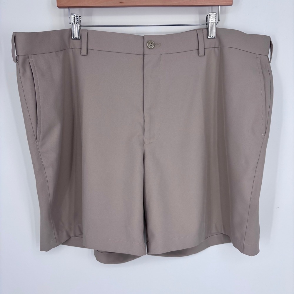 Peter Millar Salem Performance Golf Shorts Mens 42 Khaki Tan Luxury Wicking